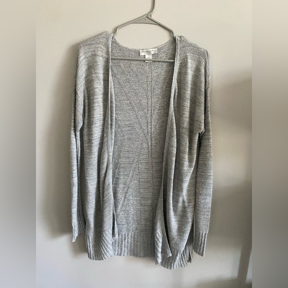 Christopher & Banks Petite Large Long Airy Gray Cardigan - Picture 1 of 3